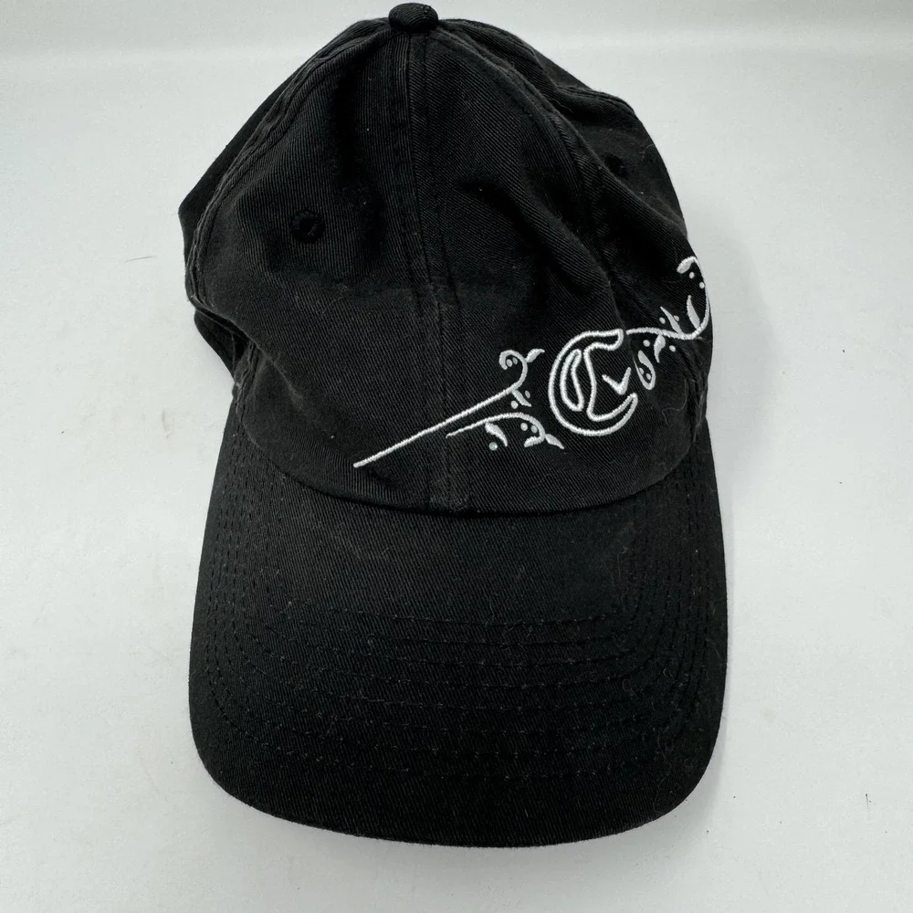 Callaway Hat Cap Strap Back Black Golf Baseball Embroidered Logo Scroll Mens - Picture 1 of 5